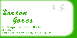 marton gorcs business card